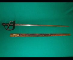Палаш морской офицерский. Образец 1685/1832 года. Швеция. Ножны кожаные